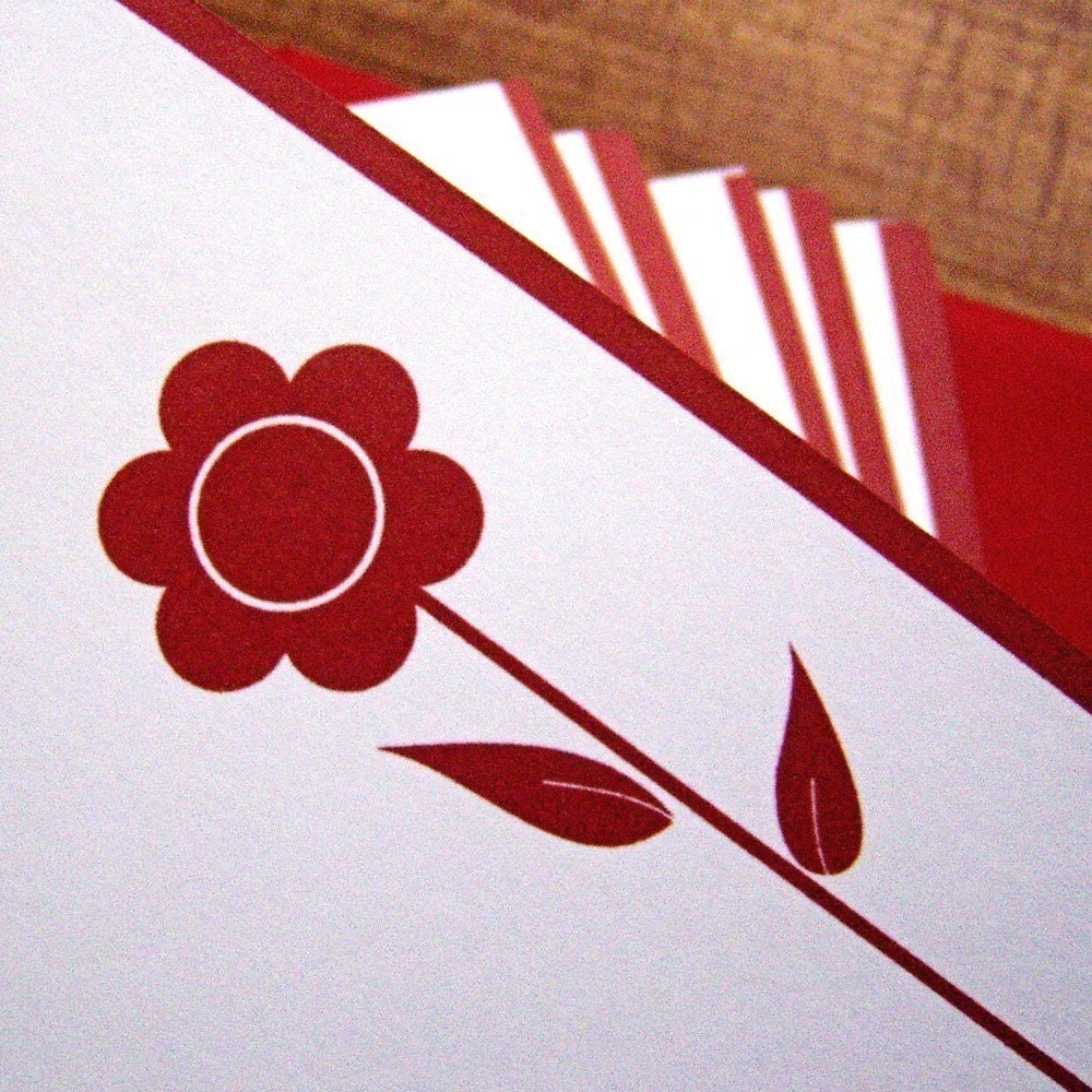 Charming red daisies (Notecard set)