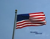 Patriotic flag ONE NATION UNDER GOD photo card