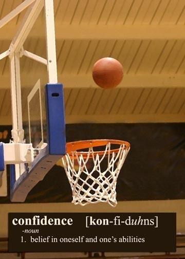 CONFIDENCE fine art photo card with basketball