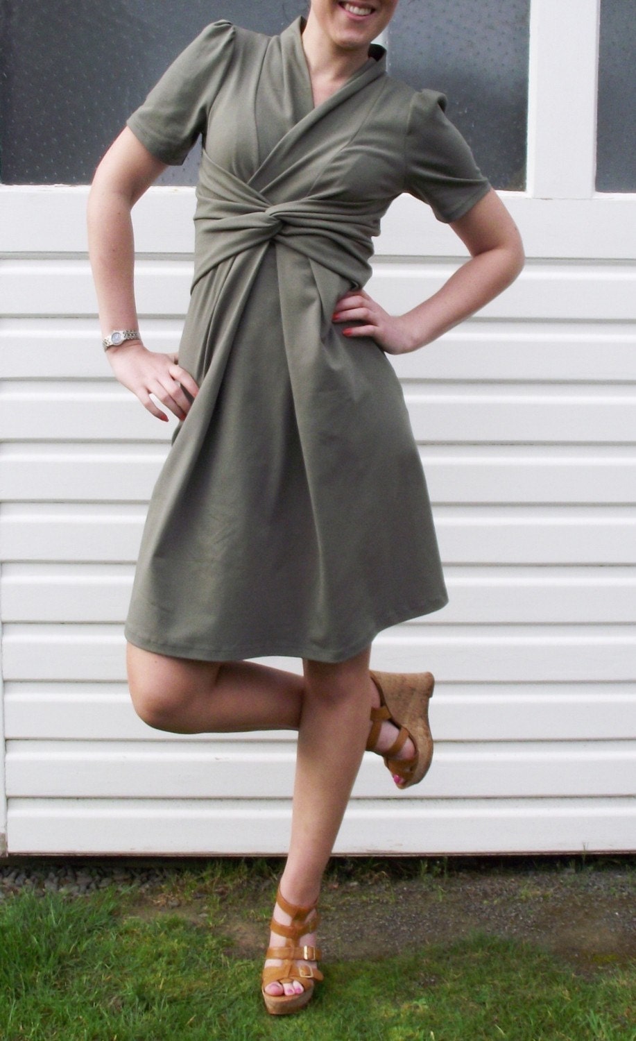 Khaki Dress Available in Black, Khaki or Navy Suzi Dress Great as Maternity Wear