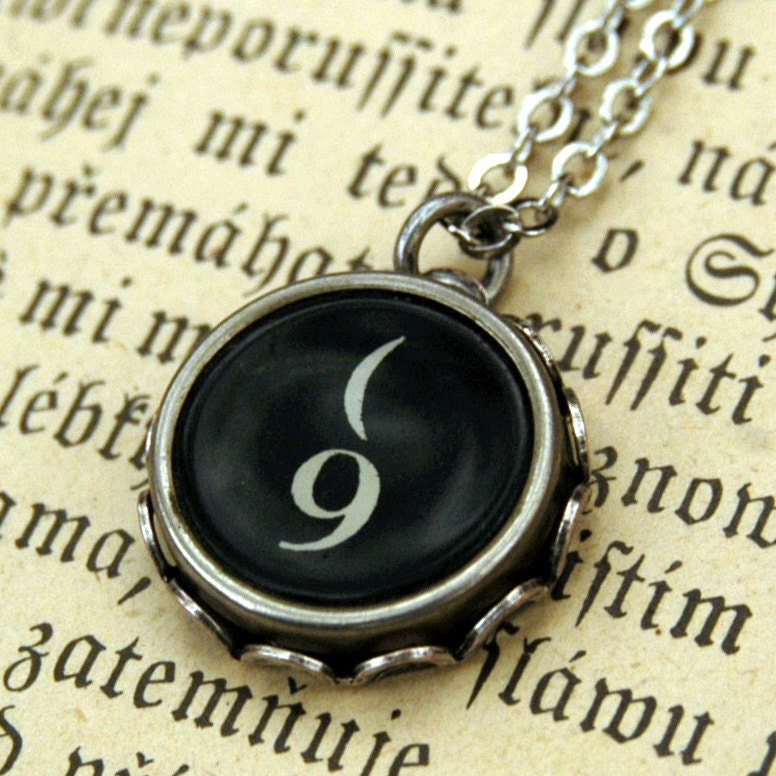Vintage Typewriter Key Necklace- 9
