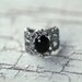 Filigree Ring - Black Onyx Stone in Silver 10x8mm