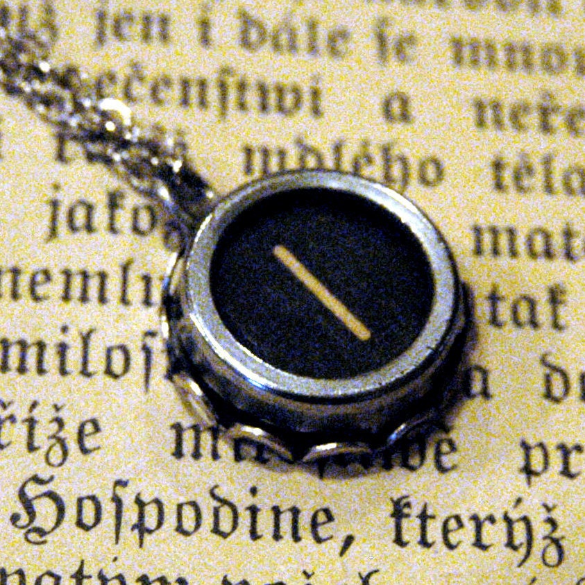 Vintage Typewriter Key Necklace- I
