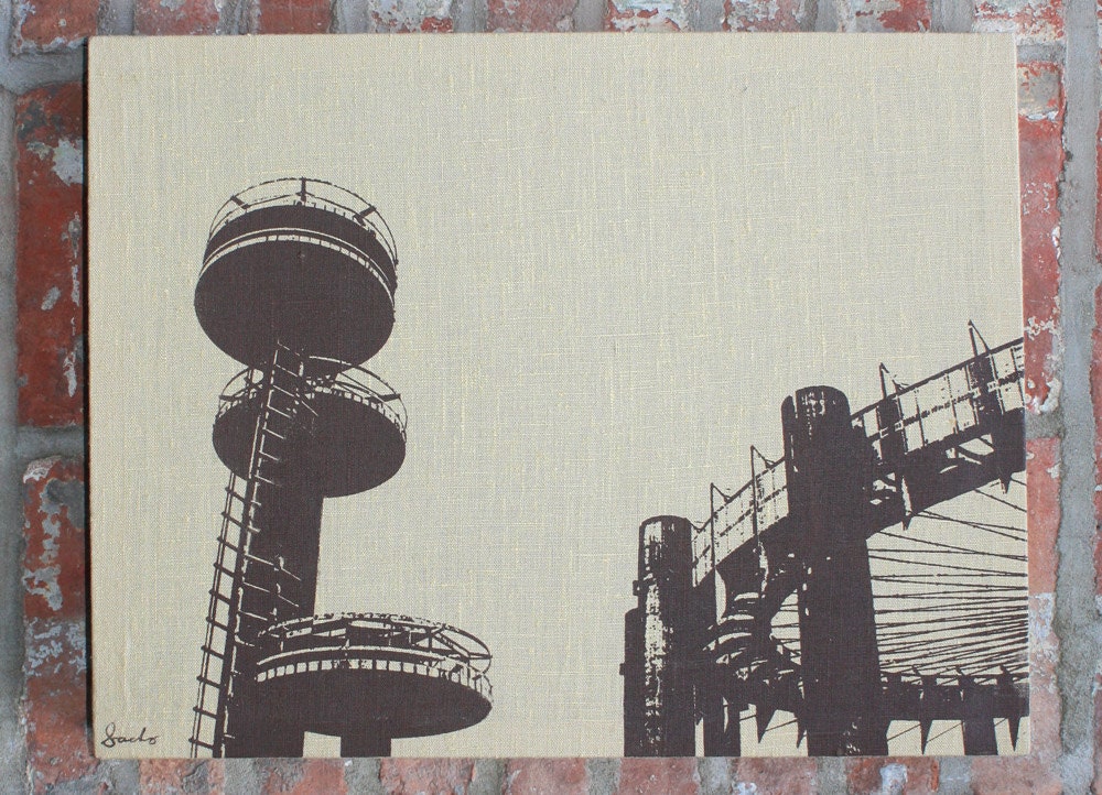 World's Fair Wall Hanging on Stretched Linen - 16"x20"
