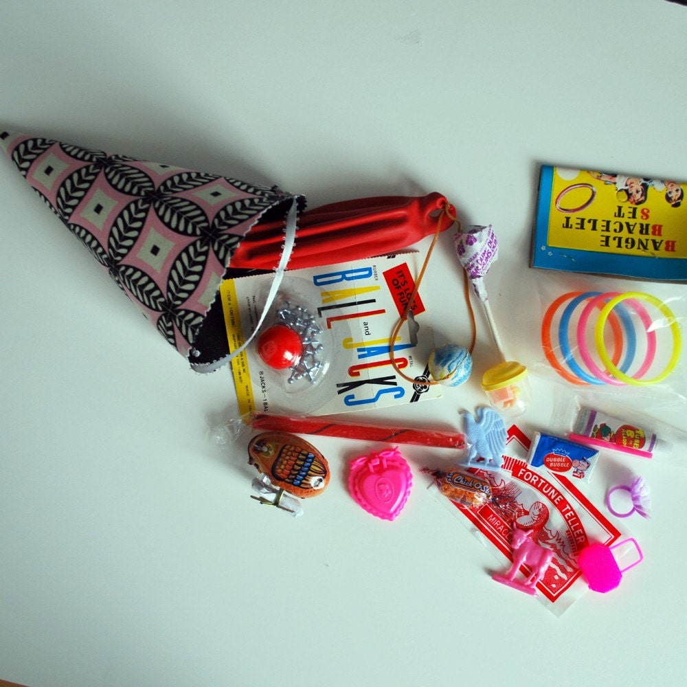 SALE--Kiddie Cone--Filled with Vintage Dimestore Toys for Girls