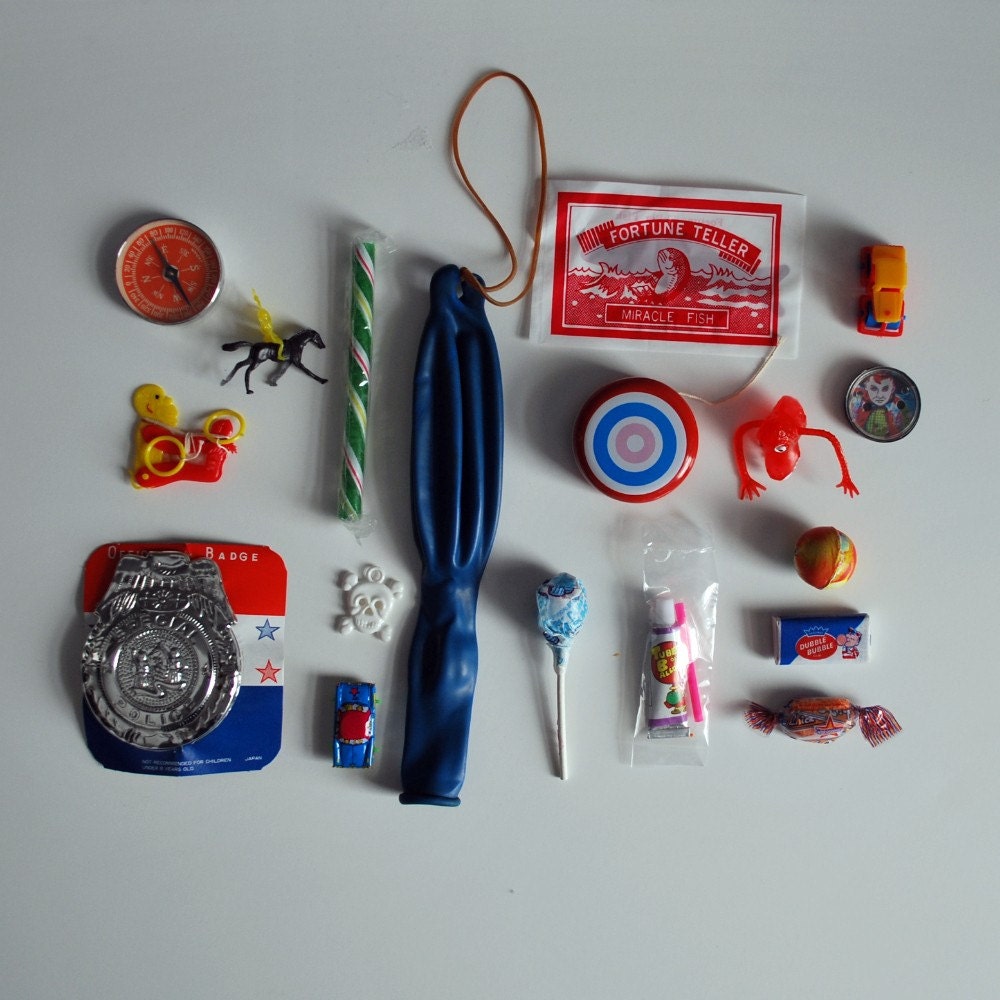 SALE--Kiddie Cone--filled with vintage dimestore toys for boys
