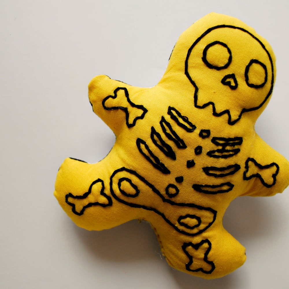 Yellow Skelly Man Plush