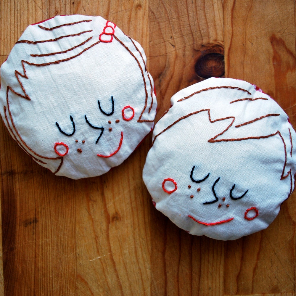 Happy Couple Embroidered Pocket Hand-Warmers