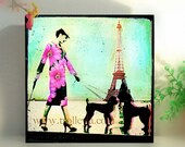 Retro Fashion Art, Fashion Illustration, Vintage Fashion Print, 1950s Fashion Art, Paris Art