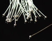 2 Inch Bright Silver Head Pins with Ball - 100 Pieces - 0321