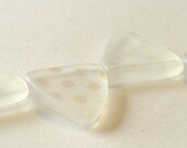 Jablonex Glass Triangle Peacock Polka Dot Beads - Crystal AB Matte - 17mm - 4 Pieces - 00s8
