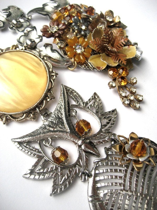 SALE, Vintage Owl Necklace, Vintage Flower Necklace