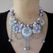 RESERVED SALE Vintage Necklace, Flower Necklace, Rhinestone Necklace - Marie Antoinette