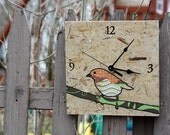 chickadee clock (cream)