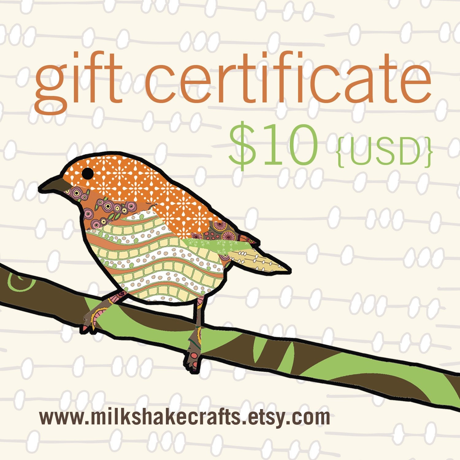 gift certificate (10 dollars)