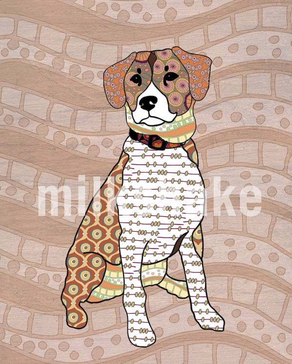 dog print 5x7