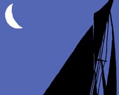 Black Sailed Yacht Print