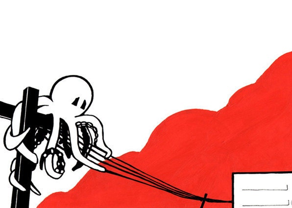 Lost Little Octopus 10 x 4.5 print