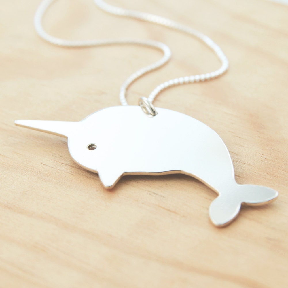 Narwhal Sterling Silver Pendant Hand Cut Out Design