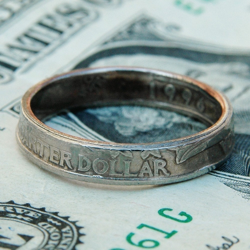 Quarter Ring, Handmade from Genuine US Coin, Unisex