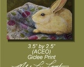 ACEO OE Giclee Print Bunny Melody Lea Lamb
