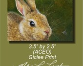 ACEO OE Giclee Print Bunny Rabbit  Melody Lea Lamb