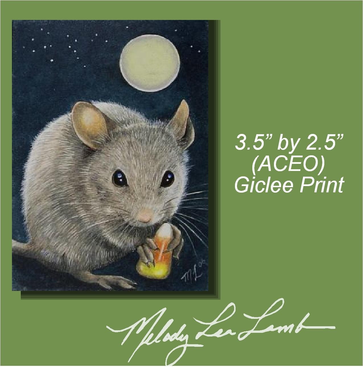 ACEO OE Giclee Print Mouse Art  Melody Lea Lamb
