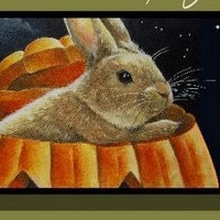 Halloween Bunny Bookmark from Original Art  Melody Lea Lamb