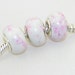 CLEARANCE - White and pink howlite turquoise bead for European charm bracelet