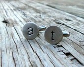 Custom Monogram Hand Stamped Lower Case Cuff Links