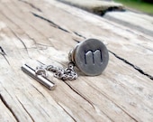 Custom Hand Stamped Tie Tack Lower Case Font