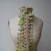 NEW DESIGN - XL reversible green scarf with pink stripe or only green and black accents