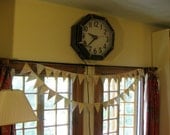 12 feet of vintage map bunting with 36 flags