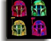 Steampunk Boba Fett Helmet  Posterized Warhol Giclee print  Star wars Pop Art
