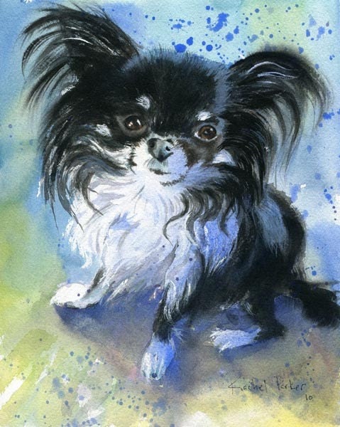 Chihuahua Watercolor Original Painting of Starla