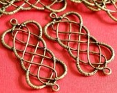 Nickel Free 4pcs Antique Bronze Big Web Connectors EA1878Y-AB