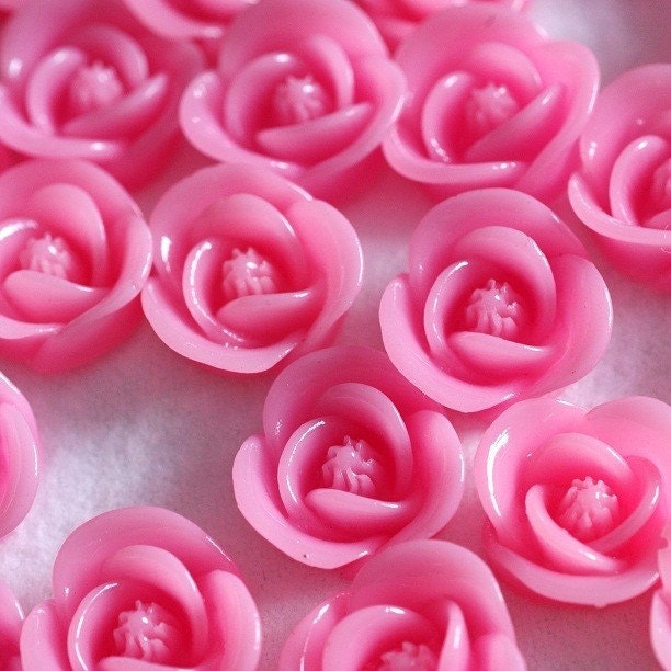 SALE 12pcs Pink Flower Cabochons 17mm RB1058Y-6