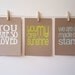 set of 3 screen prints on brown kraft stock