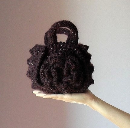 The Purple Rose of Cairo - Crochet Clutch Pouch