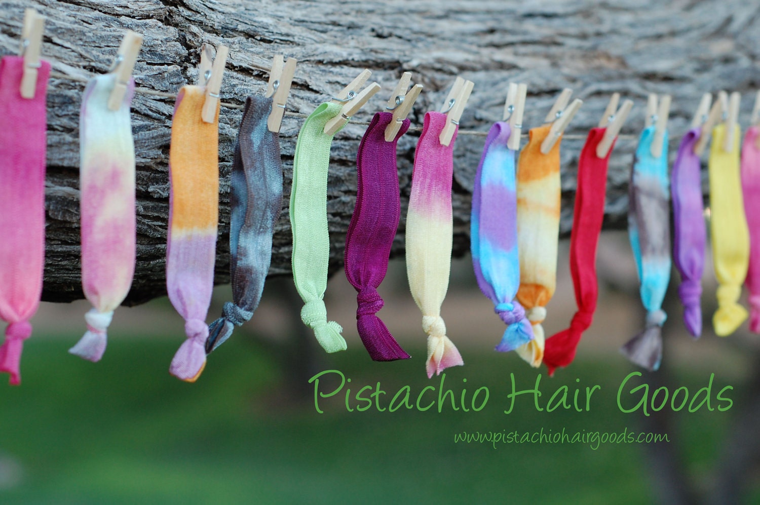 Wholesale Lot of Handmade Hair Elastics Tie Dye and Solid