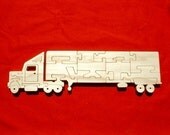 Semi 18-Wheeler Tractor Trailer Truck - Wood Puzzle - New - Hand Made - Child Safe - Non-Toxic Finish