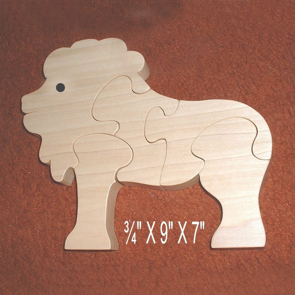 Lion - Childrens Wood Puzzle Game - New Toy - Hand Made - Child Safe