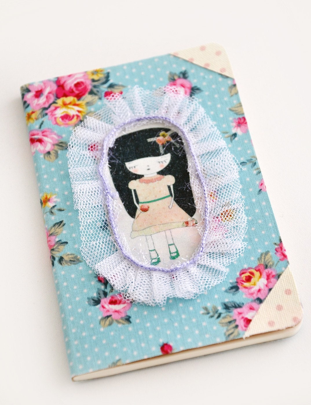 SALE - Cute Sad girl moleskine cahier