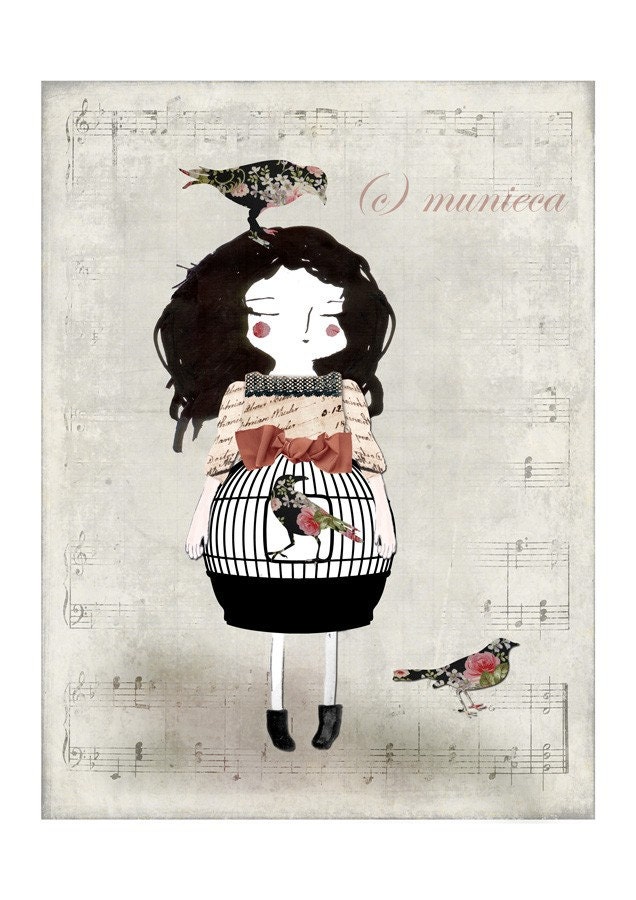 Mademoiselle Bird - 5x7 inches print