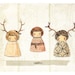 Wild Life Paperdolls serie - Deer paperdolls -  5x7 print