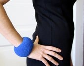 Bubble Cuff - Felted Wool - Bright Blue