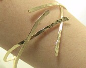 Hammered Gold Bangle Set - Christian Nail Bracelet - Gold Filled Bangles - Rocker Gold Bridal Jewelry - PIERCED