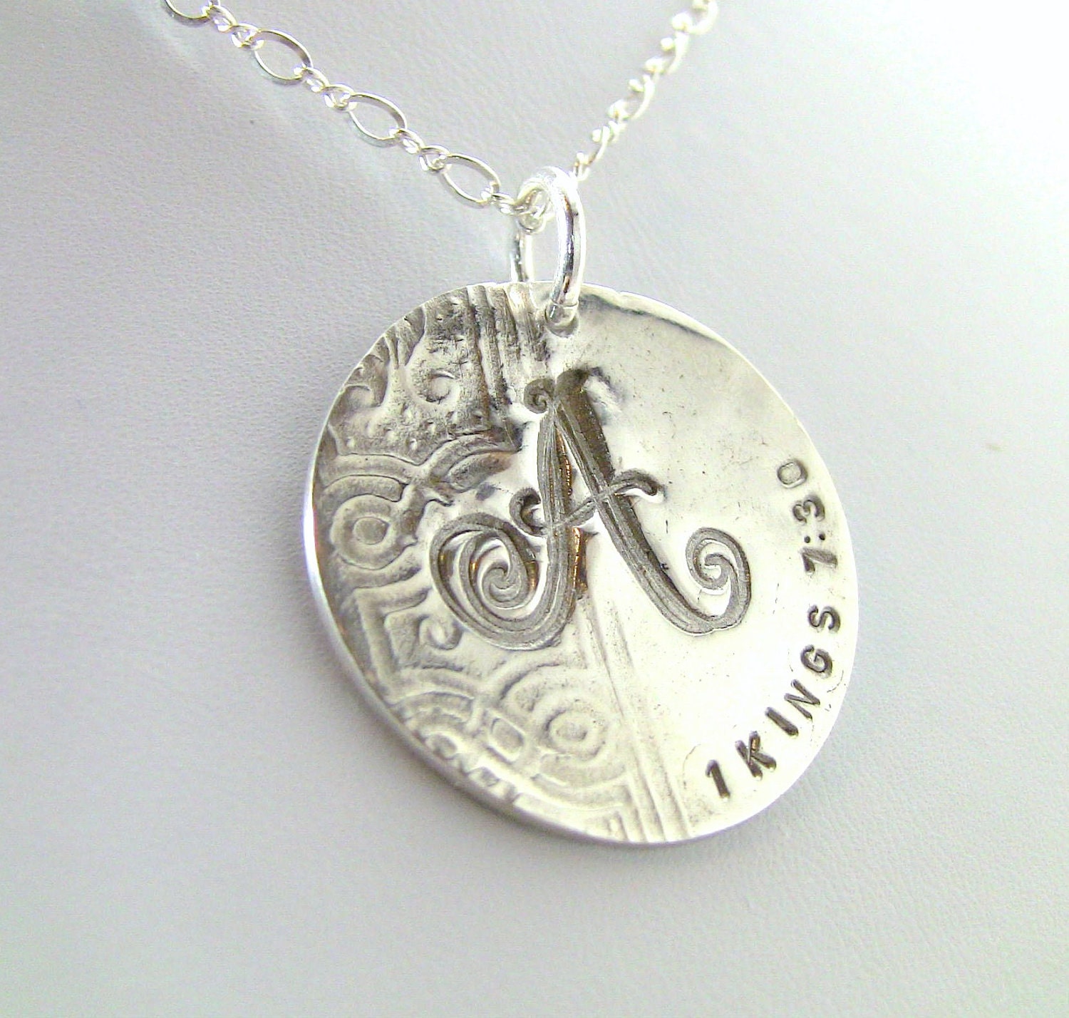 JEWISH Pendant - Customized, Personalized, Fine Silver, Monogrammed Gifts, Bible Verse - Chai - Life