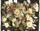 Original Watercolour Floral Painting Entwined