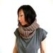 RESERVED - Pearly Ribbed Knit Infinity Scarf in Brown Alpaca